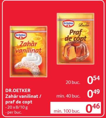 DR. OETKER Zahăr vanilinat / praf de copt