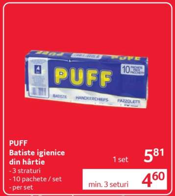 PUFF Batiste igienice din hârtie