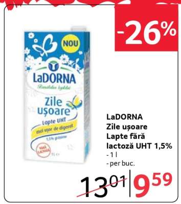 LaDORNA Zile ușoare Lapte fără lactoză UHT 1,5%