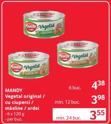 MANDY Vegetal original / cu ciuperci / măsline / ardei