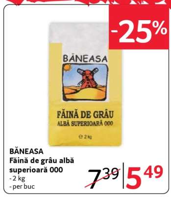 BĂNEASA Făină de grâu albă superioară 000