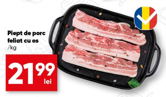 Piept de porc, feliat, cu os