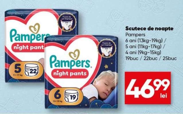 Scutece de noapte Pampers