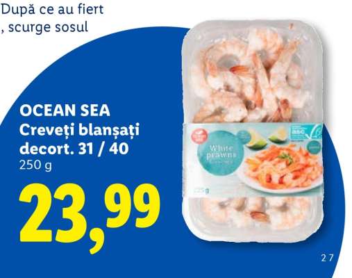 OCEAN SEA Creveți blanșați decort. 31/40