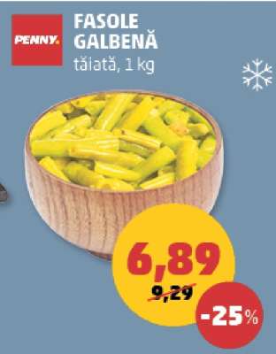 Fasole galbenă tăiată, 1 kg