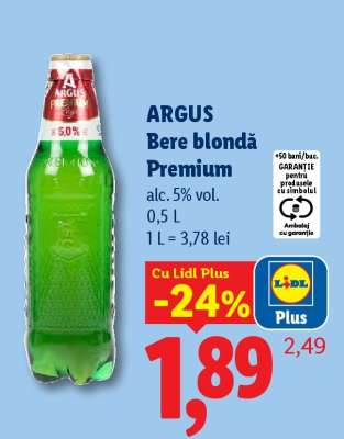 ARGUS Bere blondă premium