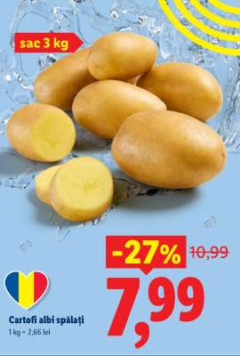 Cartofi albi, spălați