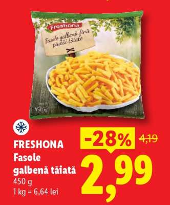 FRESHONA Fasole galbenă tăiată