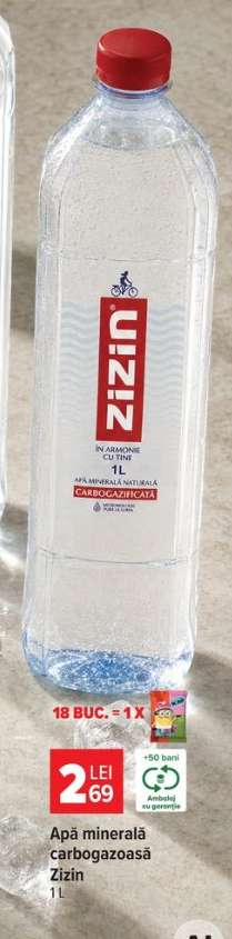 Apă minerală carbogazoasă Zizin