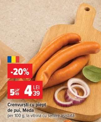 Crenvurști cu piept de pui Meda