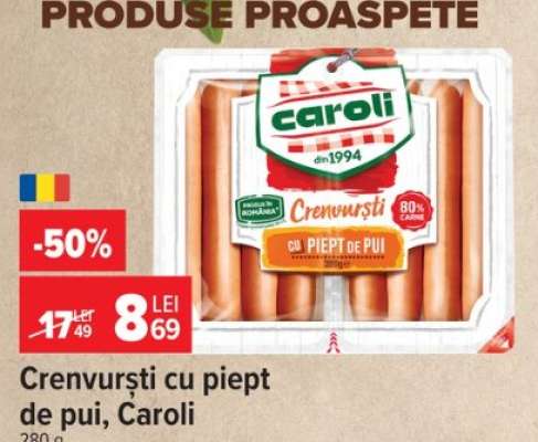 Crenvurști cu piept de pui Caroli
