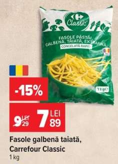 Fasole galbenă tăiată Carrefour Classic