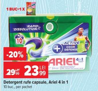 Detergent rufe capsule, Ariel 4 in 1