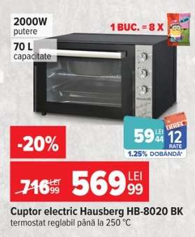 Cuptor electric Hausberg HB-8020 BK