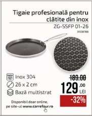 Tigaie profesională pentru clătite din inox
