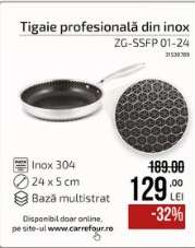 Tigaie profesională din inox ZG-SSFP 01-24