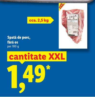 Spată de porc fără os