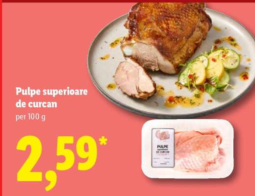 Pulpe superioare de curcan
