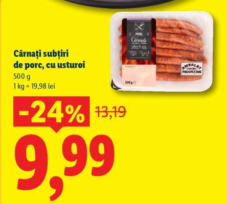 Cârnați subțiri de porc, cu usturoi