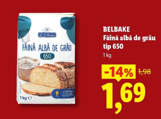 Belbake Făină albă de grâu, tip 650