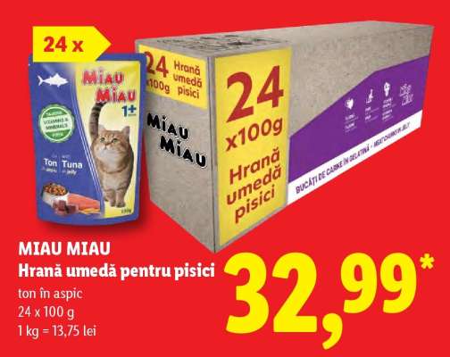 MIAU MIAU Hrană umedă pentru pisici