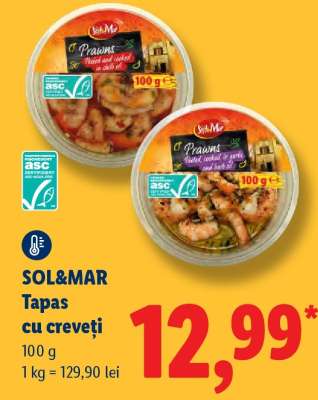 SOL&MAR Tapas cu creveți