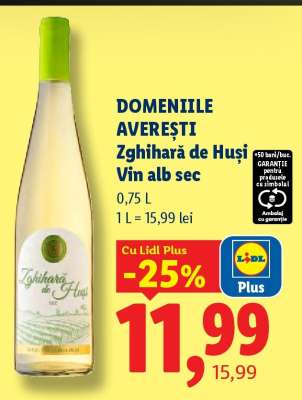DOMENIILE AVEREȘTI Zghihară de Huși Vin alb sec