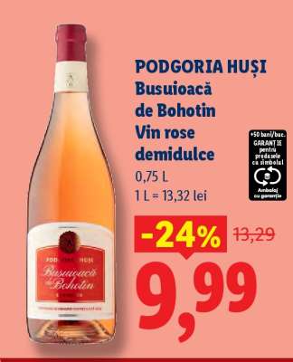 PODGORIA HUȘI Busuioacă de Bohotin Vin rose demidulce