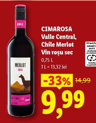 CIMAROSA Valle Central, Chile Merlot Vin roșu sec