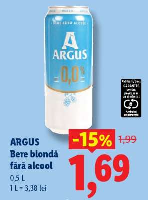 Argus Bere blondă fără alcool