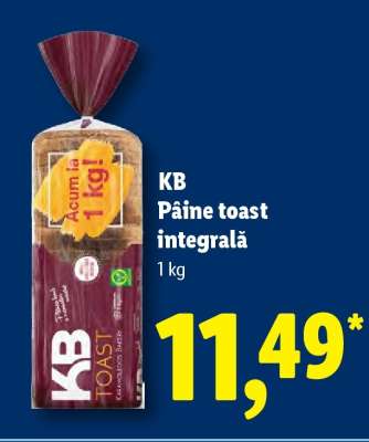 KB Pâine toast integrală