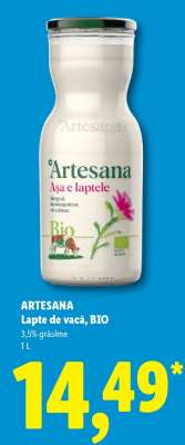 ARTESANA Lapte de vacă, bio
