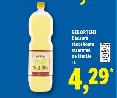 BIBORȚENI Băutură răcoritoare cu aromă de lămâie
