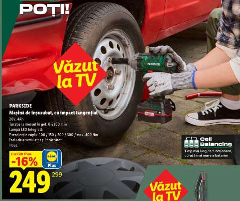 PARKSIDE Mașină de înșurubat cu impact tangențial