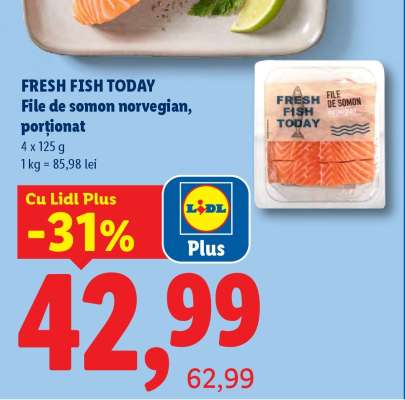 FRESH FISH TODAY File de somon norvegian, porționat