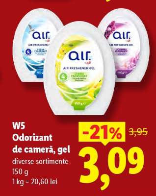 W5 Odorizant de cameră, gel
