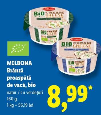 Milbona Brânză proaspătă de vacă, bio