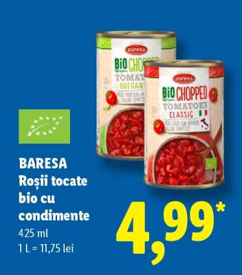 BARESA Roșii tocate bio cu condimente