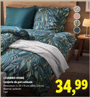 LIVARNO Home Lenjerie de pat, satinată