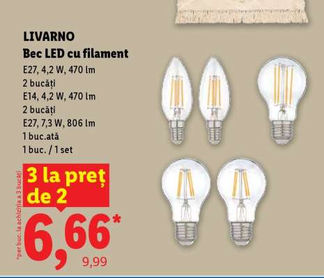 LIVARNO Bec LED cu filament