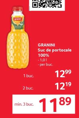 GRANINI Suc de portocale 100%