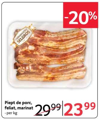 Piept de porc feliat, marinat