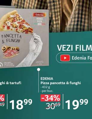 EDENIA Pizza pancetta & funghi
