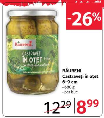RÂURENI Castraveți în oțet 6-9 cm