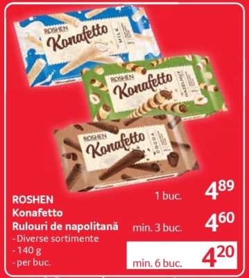 ROSHEN Konafetto Rulouri de napolitană