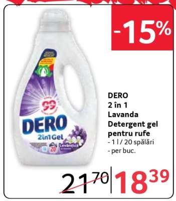 DERO 2 în 1 Lavanda Detergent gel pentru rufe