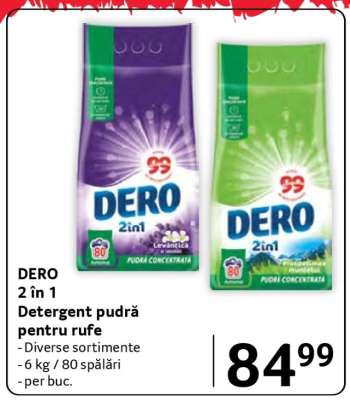 DERO 2 în 1 Detergent pudră pentru rufe
