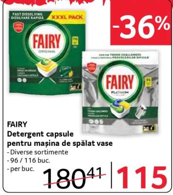 FAIRY Detergent capsule pentru mașina de spălat vase