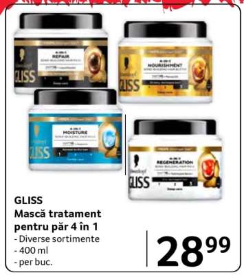 GLISS Mască tratament pentru păr 4 în 1