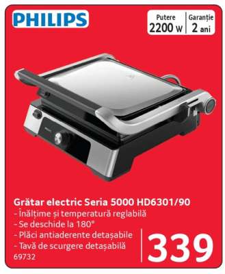 Grătar electric Seria 5000 HD6301/90